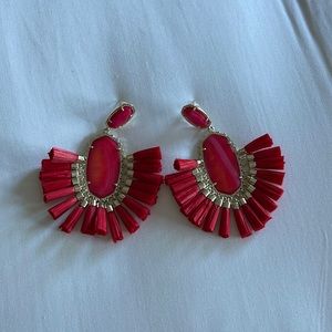 Kendra Scott Jewelry | Christina Raffia Fringe Earrings, Red, one size, NWOT